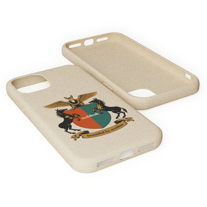 Biodegradable Phone Case — Vintage Coat of Arms Crest ("nobleak" & "Beautified by Accident")