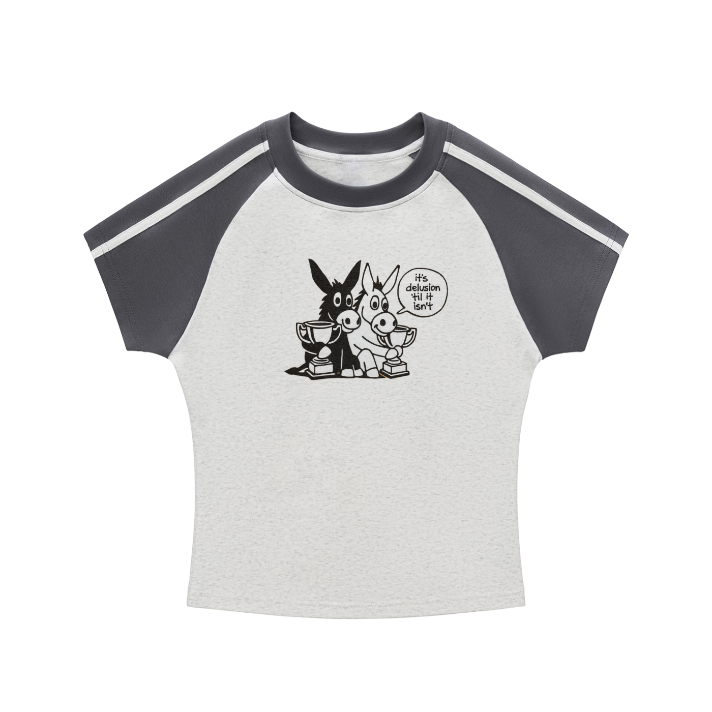 Women's Contrast Stripes Bodycon Raglan  Sleeve T-Shirt