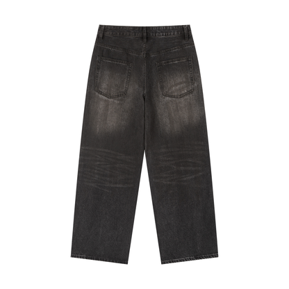 Unisex Vintage Wash Heavyweight Street Denim Jeans
