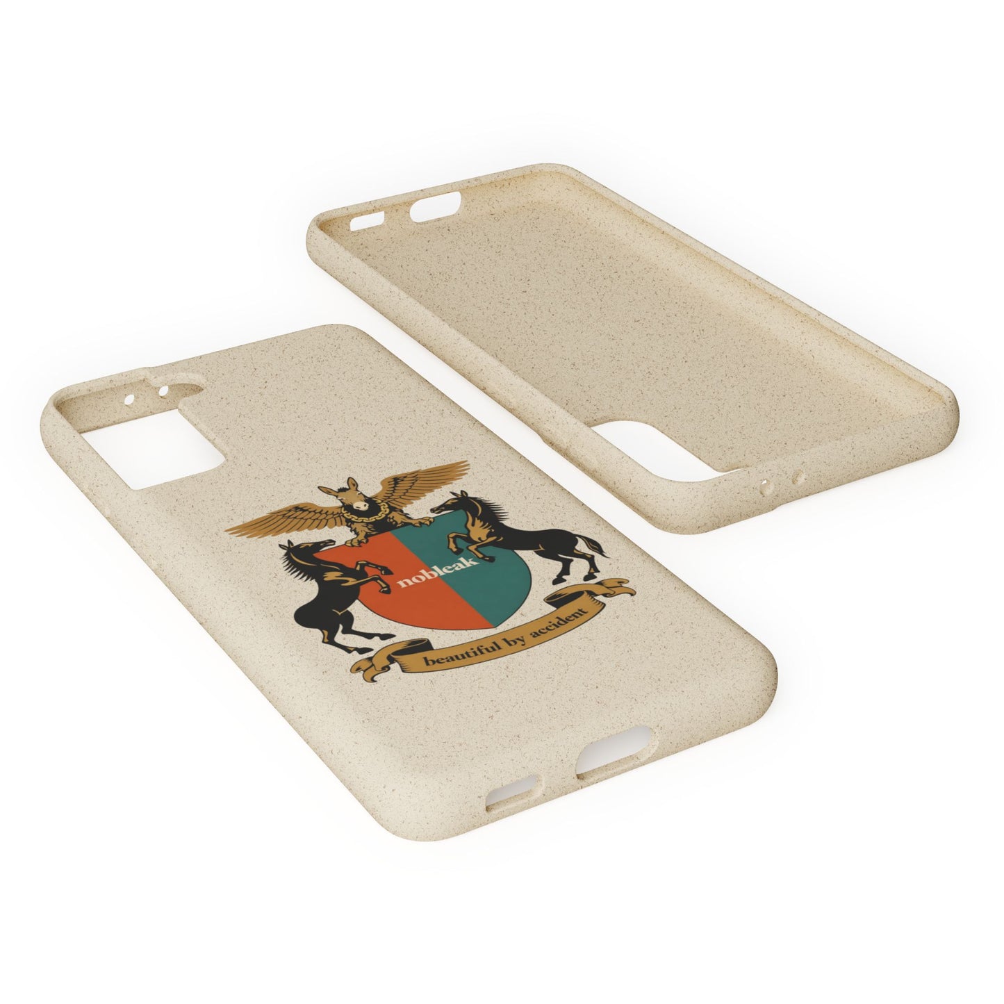 Biodegradable Phone Case — Vintage Coat of Arms Crest ("nobleak" & "Beautified by Accident")