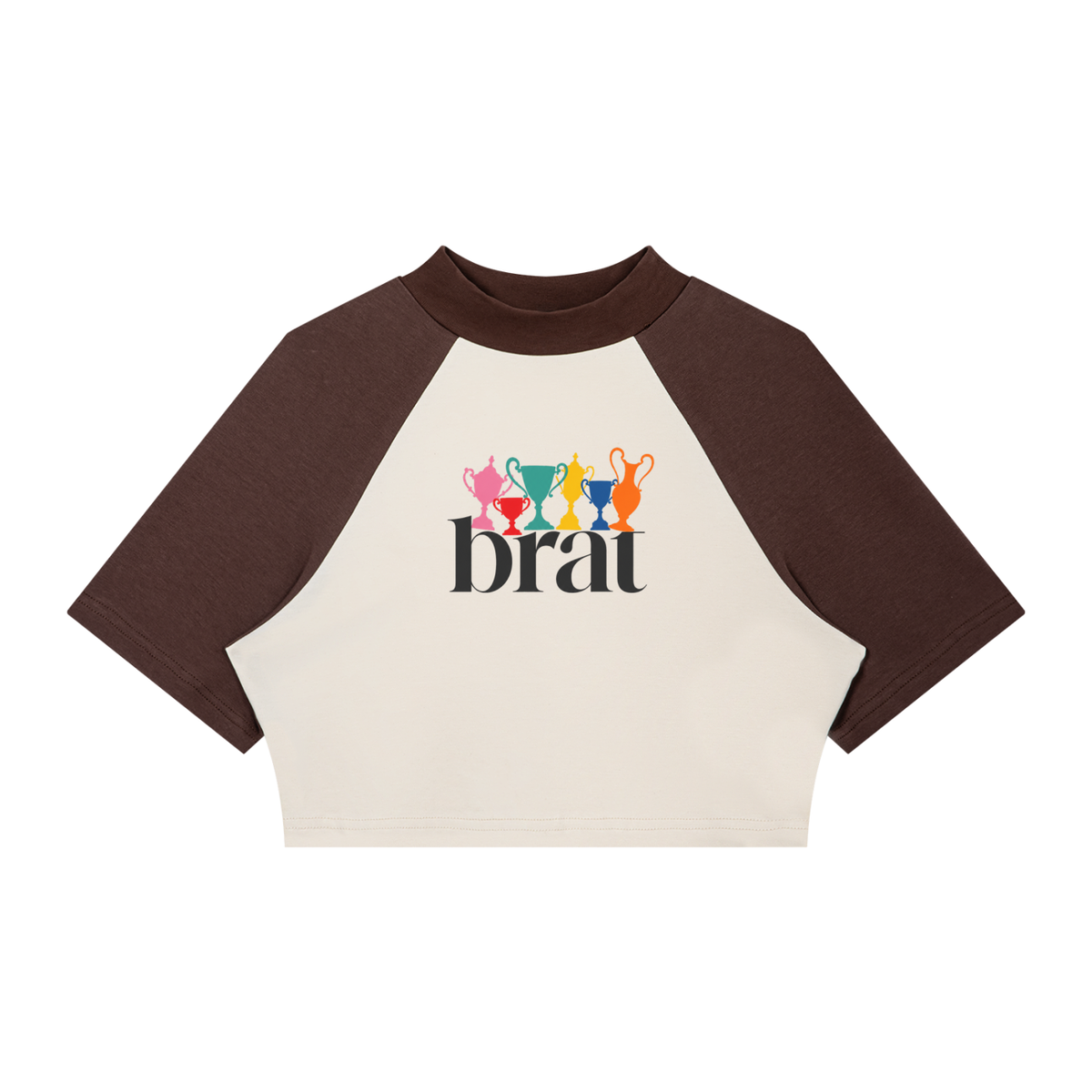 Women’s Color Block Raglan Crop Essential T-Shirt