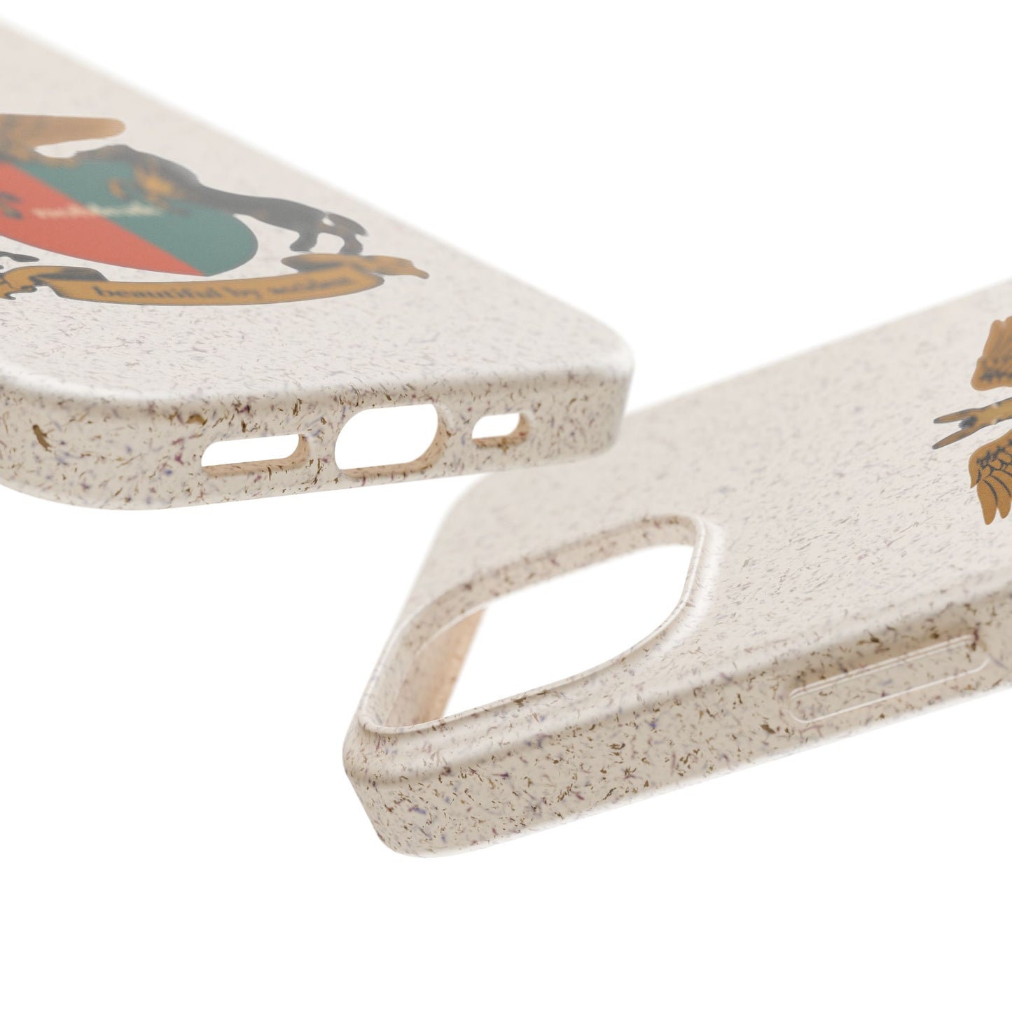 Biodegradable Phone Case — Vintage Coat of Arms Crest ("nobleak" & "Beautified by Accident")