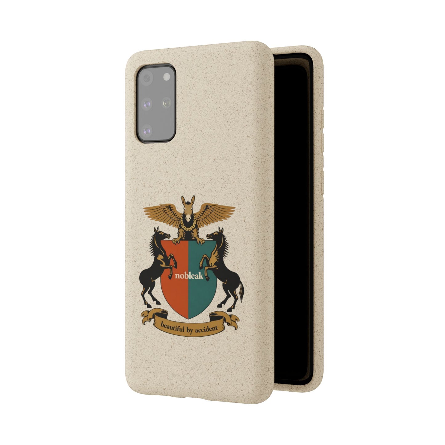 Biodegradable Phone Case — Vintage Coat of Arms Crest ("nobleak" & "Beautified by Accident")