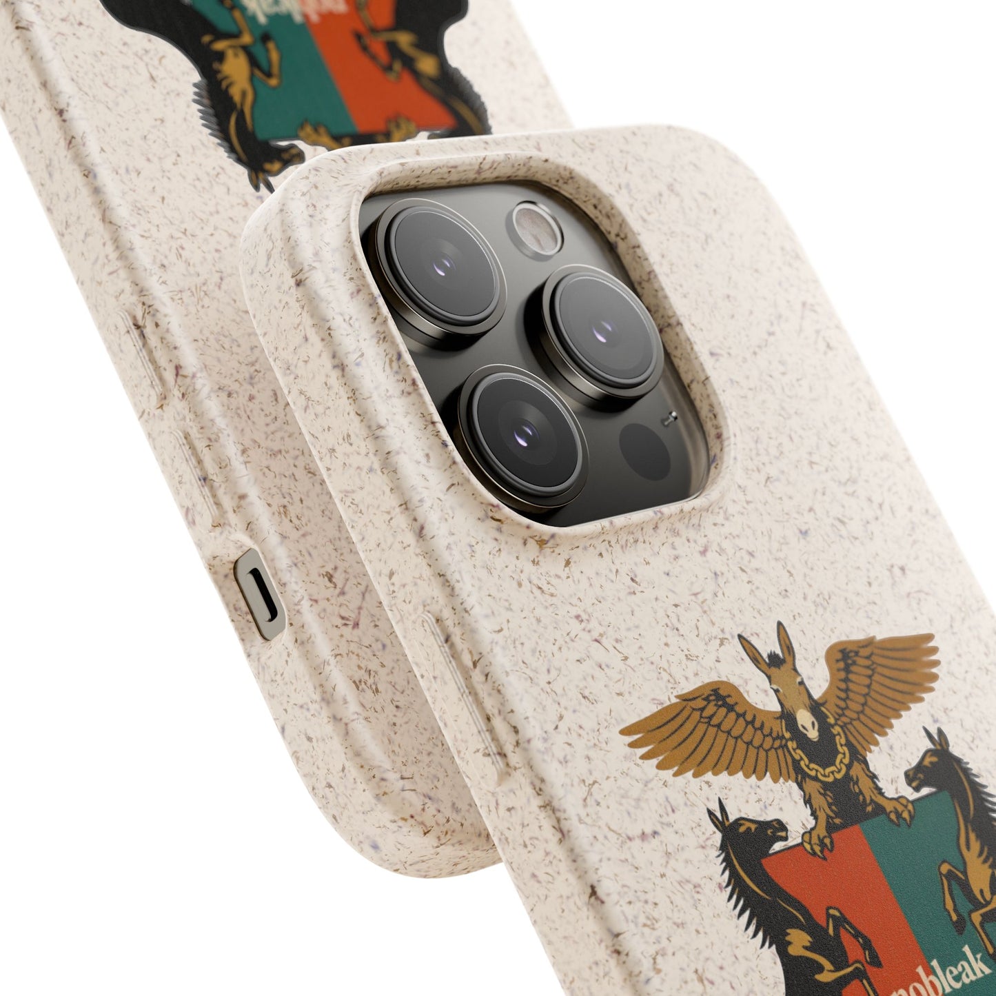 Biodegradable Phone Case — Vintage Coat of Arms Crest ("nobleak" & "Beautified by Accident")