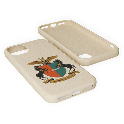 Biodegradable Phone Case — Vintage Coat of Arms Crest ("nobleak" & "Beautified by Accident")