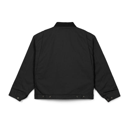 Embroidered Duck Cloth Work Jacket — Durable Black Utility Jacket