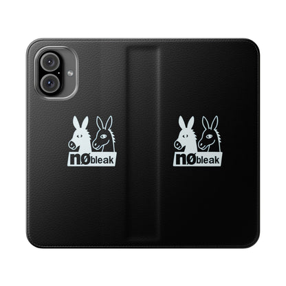 Stylish Flip Case with Unique Animal Design, Phone Protector, Gift for Animal Lovers, Customizable Phone Cover, Black Flip Wallet