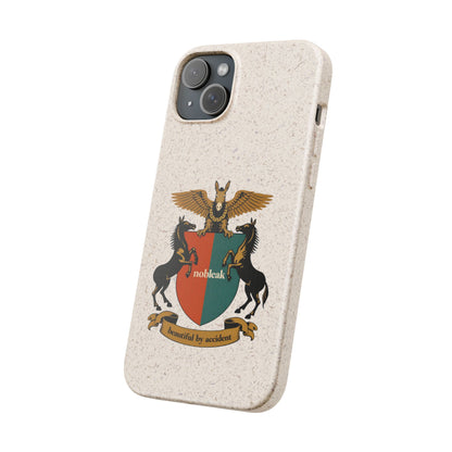 Biodegradable Phone Case — Vintage Coat of Arms Crest ("nobleak" & "Beautified by Accident")