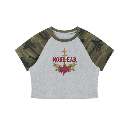 Women’s Camo Raglan Crop T-Shirt