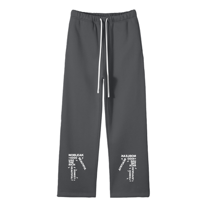 Solid Color Fleece Straight Leg Sweatpants