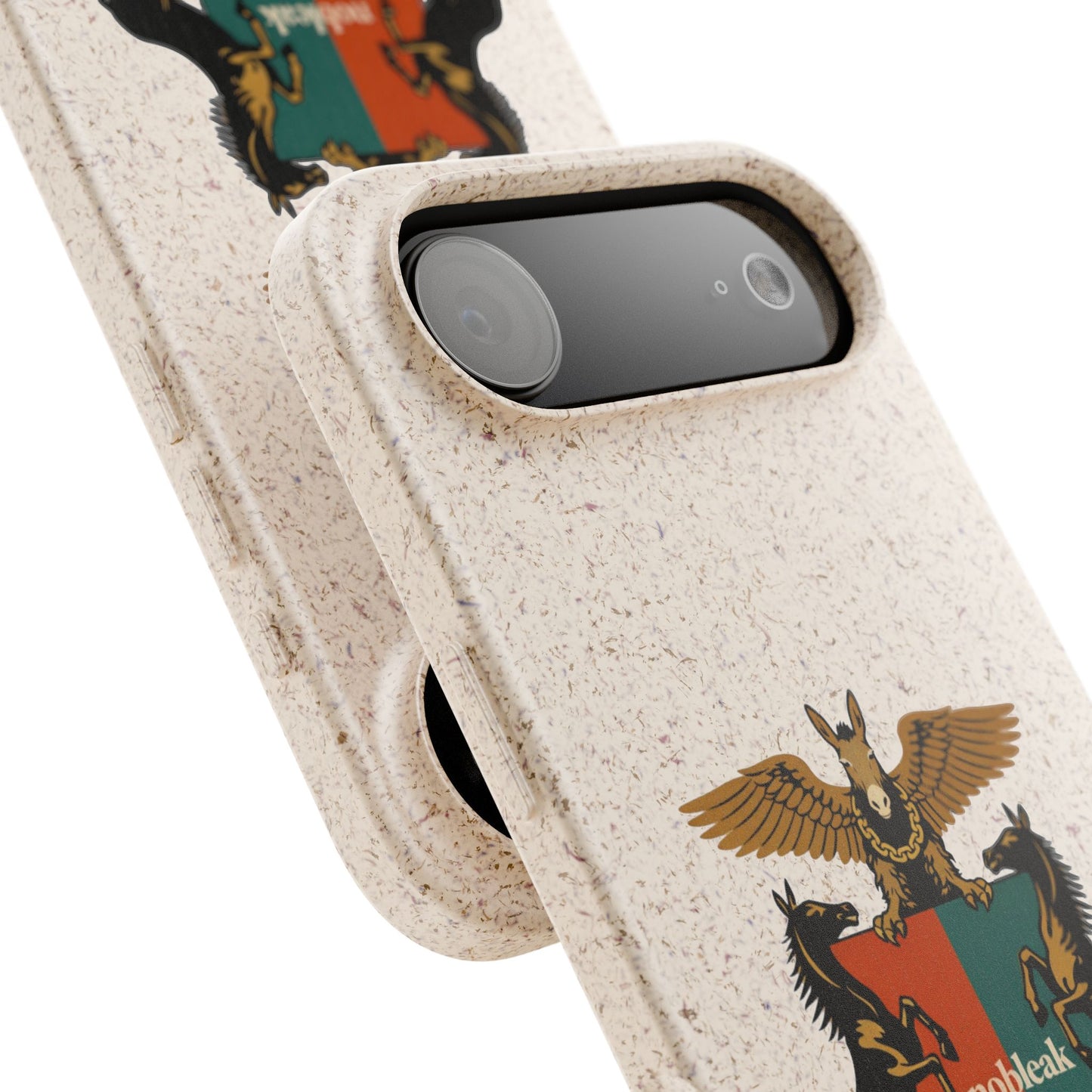 Biodegradable Phone Case — Vintage Coat of Arms Crest ("nobleak" & "Beautified by Accident")
