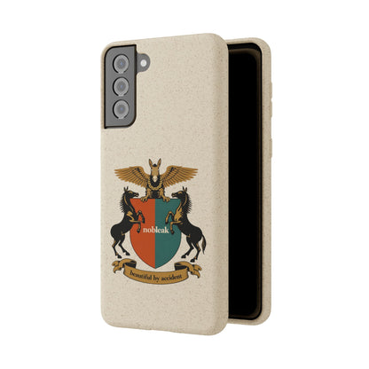 Biodegradable Phone Case — Vintage Coat of Arms Crest ("nobleak" & "Beautified by Accident")