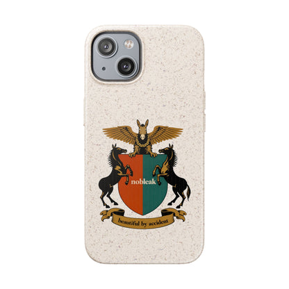 Biodegradable Phone Case — Vintage Coat of Arms Crest ("nobleak" & "Beautified by Accident")