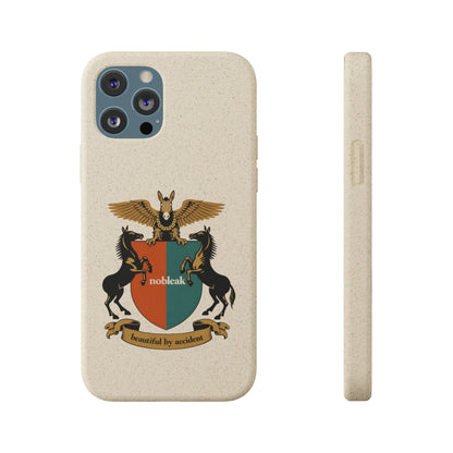 Biodegradable Phone Case — Vintage Coat of Arms Crest ("nobleak" & "Beautified by Accident")