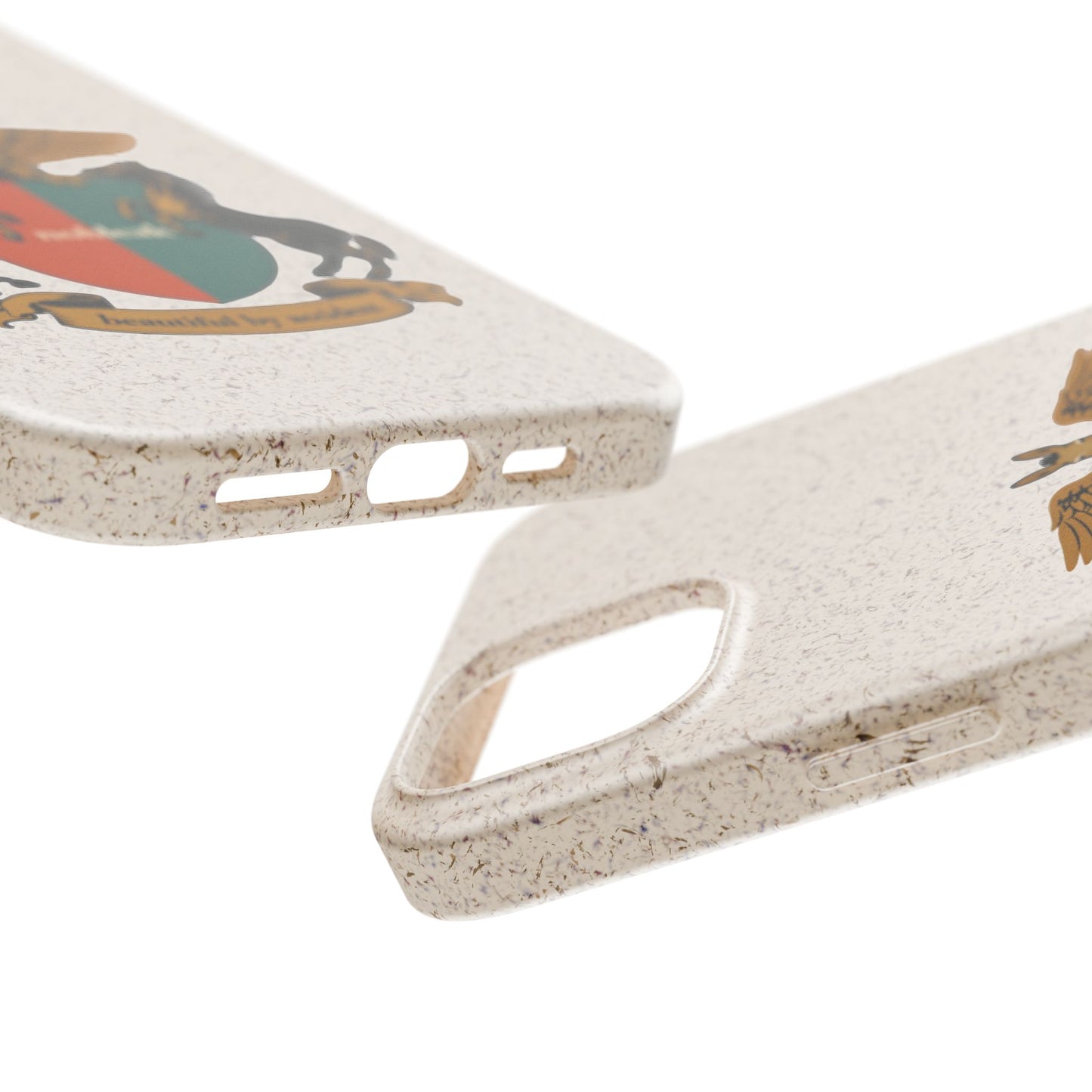 Biodegradable Phone Case — Vintage Coat of Arms Crest ("nobleak" & "Beautified by Accident")