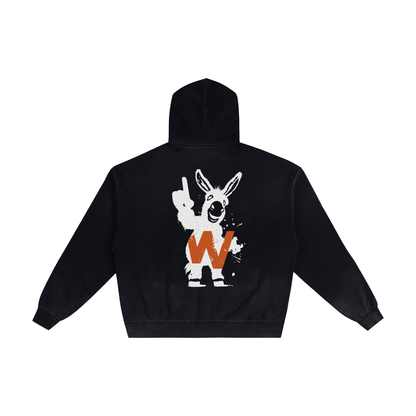 Hand-Frayed Sunfade Zip Hoodie