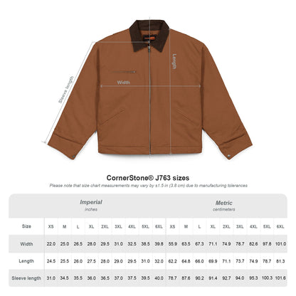 Embroidered Duck Cloth Work Jacket — Durable Black Utility Jacket