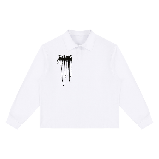 Unisex Loose Long Sleeve Going out Polo Shirt