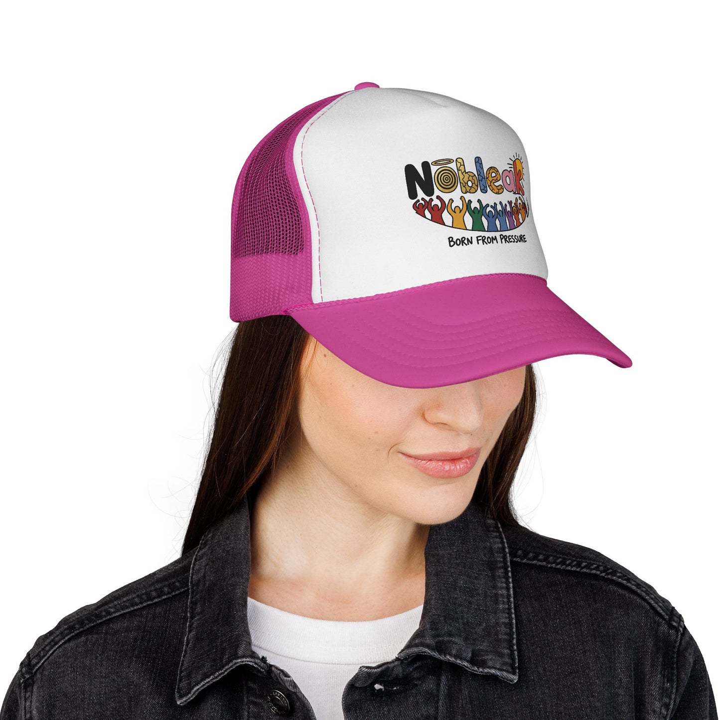 Nobleak 'Born From Pressure' Trucker Cap — Colorful Retro Graphic Hat