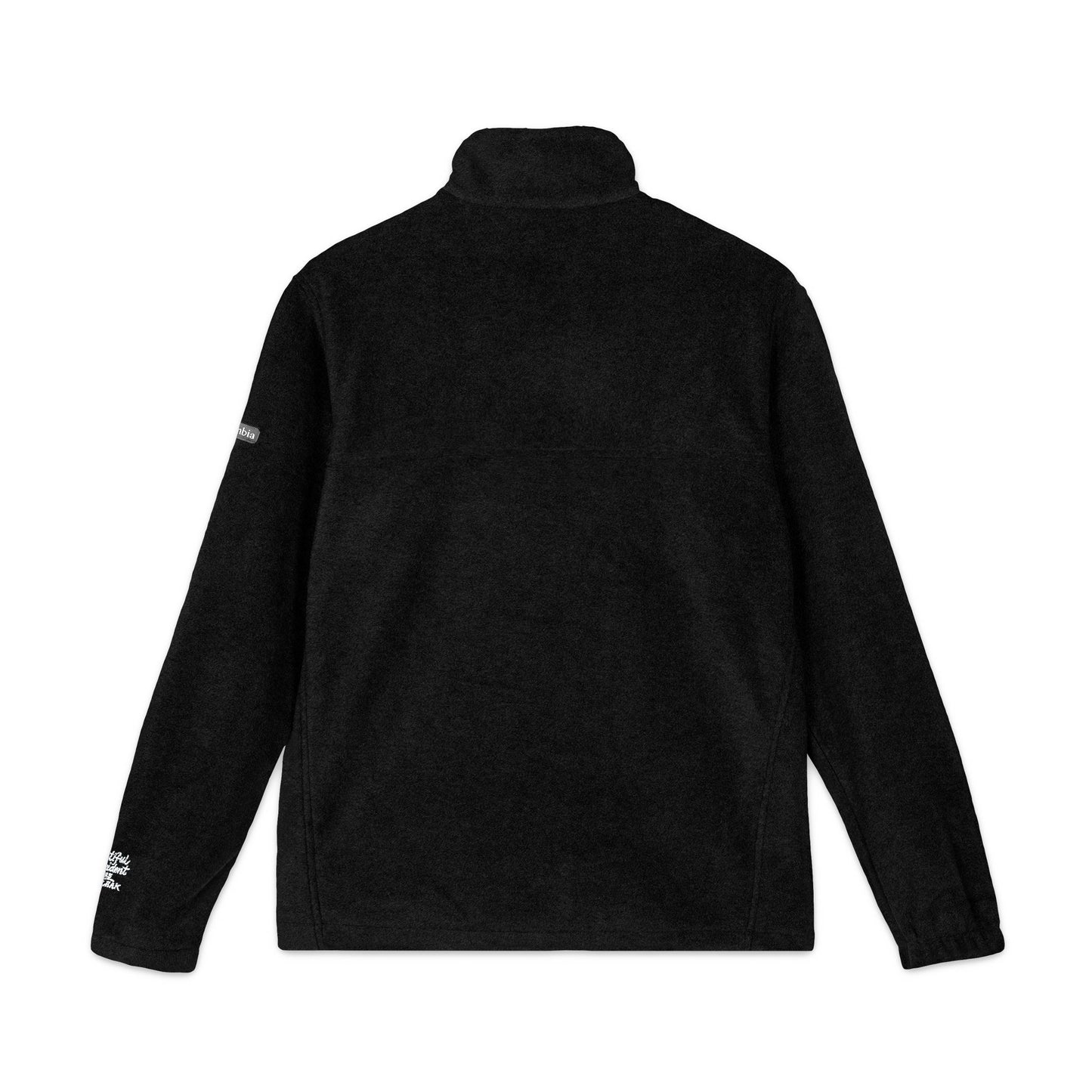 Embroidered Black Fleece Jacket — Graphic Chest & Sleeve Design
