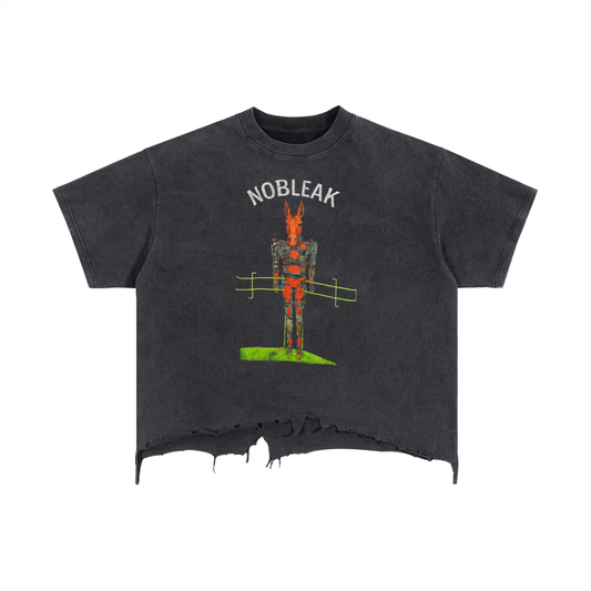 Men’s Vintage Wash Boxy Distressed Hem T-Shirt