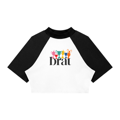Women’s Color Block Raglan Crop Essential T-Shirt