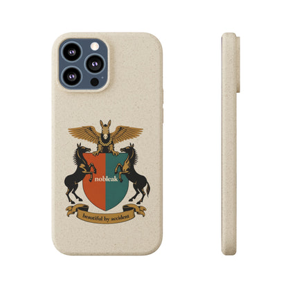 Biodegradable Phone Case — Vintage Coat of Arms Crest ("nobleak" & "Beautified by Accident")
