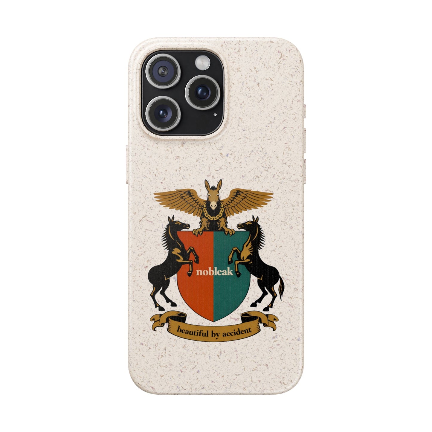 Biodegradable Phone Case — Vintage Coat of Arms Crest ("nobleak" & "Beautified by Accident")