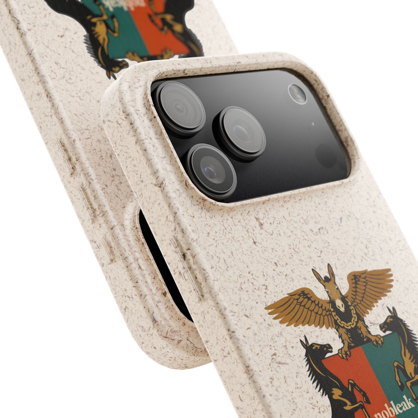 Biodegradable Phone Case — Vintage Coat of Arms Crest ("nobleak" & "Beautified by Accident")