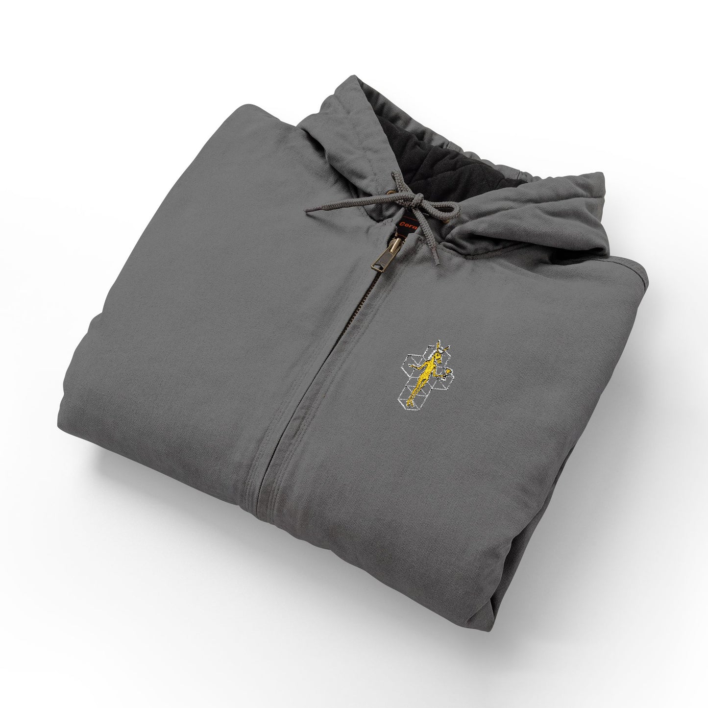 Embroidered Black Duck Cloth Hooded Work Jacket – Small Chest Crest