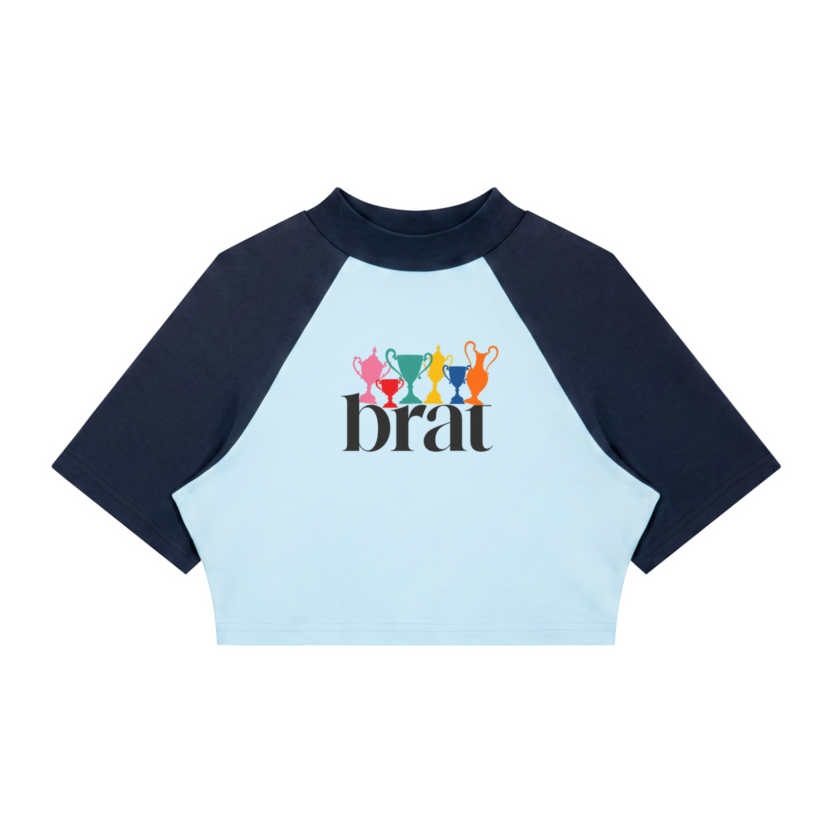 Women’s Color Block Raglan Crop Essential T-Shirt