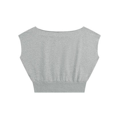 Women’s Boatneck Raw Edge Crop T-Shirt (Going out )
