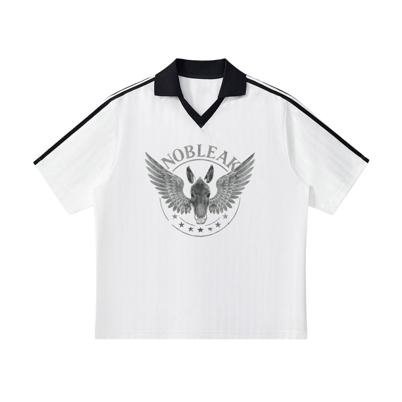 Unisex Contrast Collar Striped Soccer Jersey