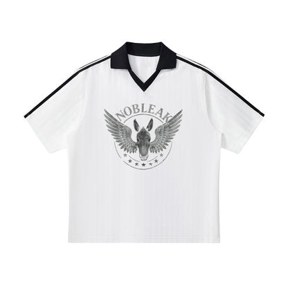 Unisex Contrast Collar Striped Soccer Jersey