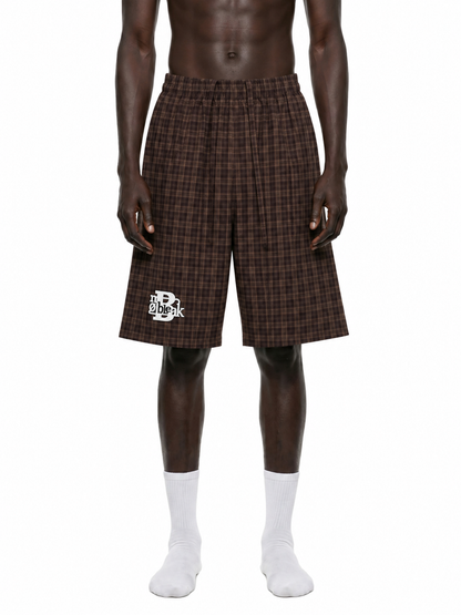 Unisex Plaid Wide Leg Shorts
