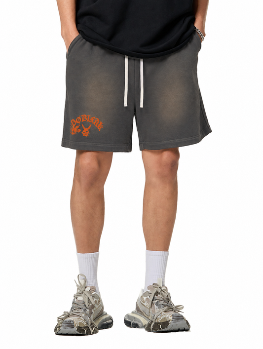 Men's Sun Fade Raw Edge Essential Cotton Shorts