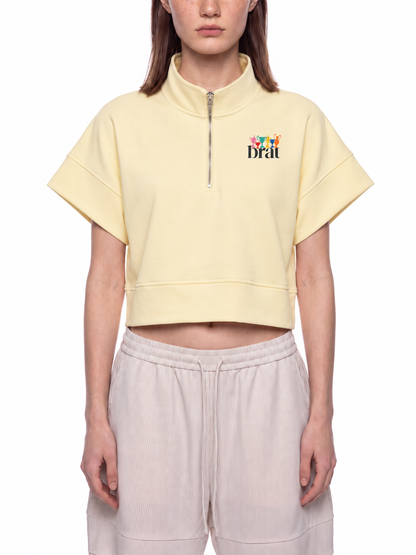Women's Quarter Zip Crop Going out Sweatshirt