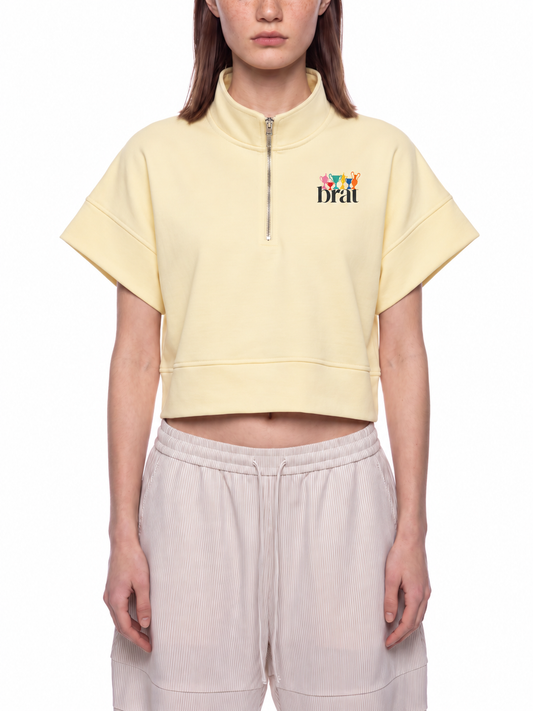 Women's Quarter Zip Crop Going out Sweatshirt