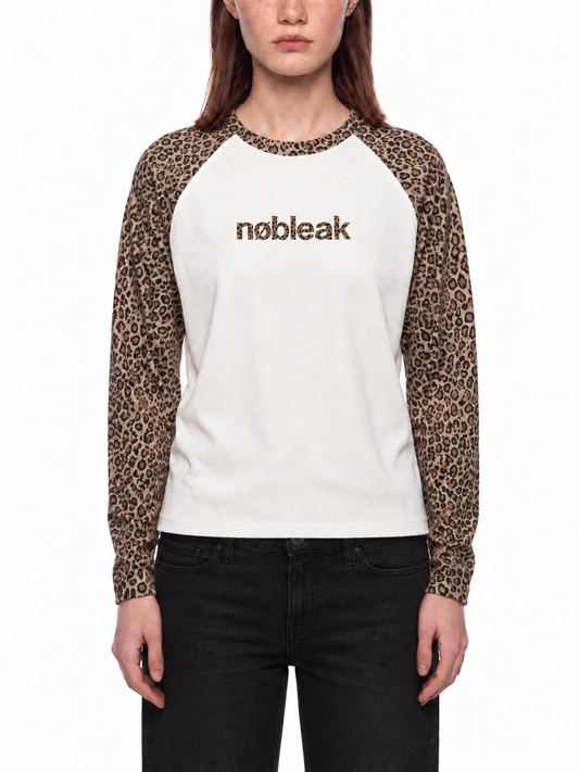 Women's Statement Leopard Panel Raglan Sleeve T-Shirt