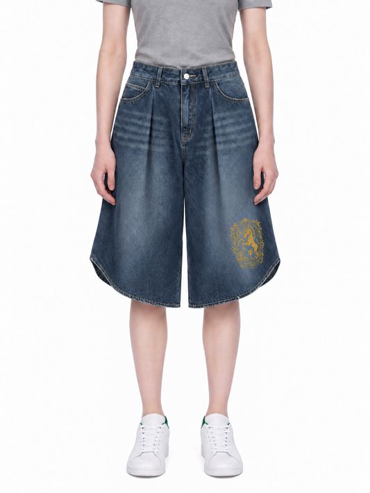 Women’s Wide Leg Denim Statement Shorts