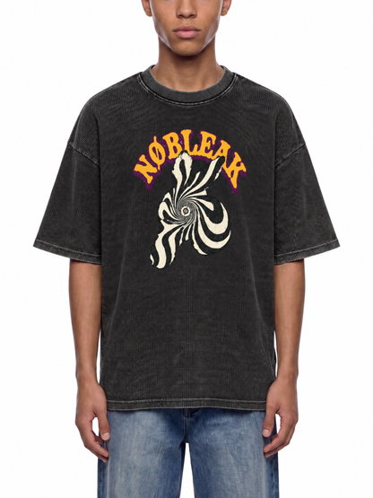Men's Textured Waffle Washed Statement Boxy T-Shirt
