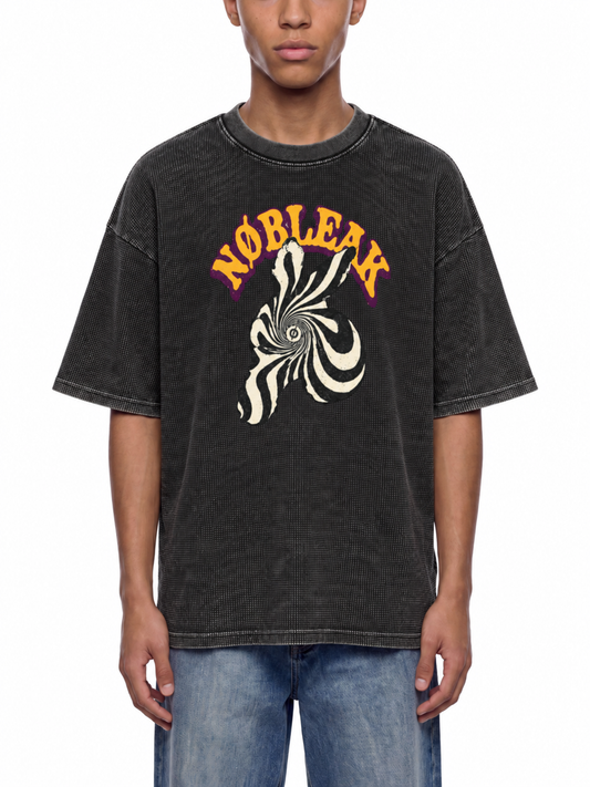 Men's Textured Waffle Washed Statement Boxy T-Shirt