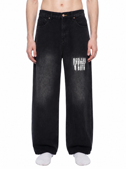 Men's Essential Vintage Wash Wide Leg Jeans