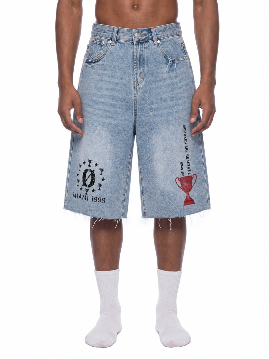 Men’s Vintage Wide Leg Denim Street Shorts