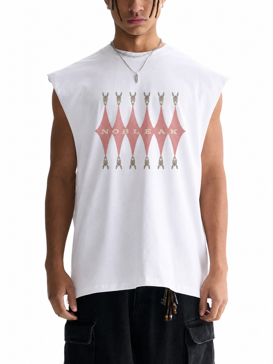 Raw Edge Cotton Tank Top