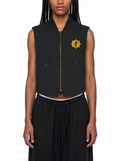 Embroidered Workwear Duck Cloth Jacket Vest — Durable Outdoor Utility Vest