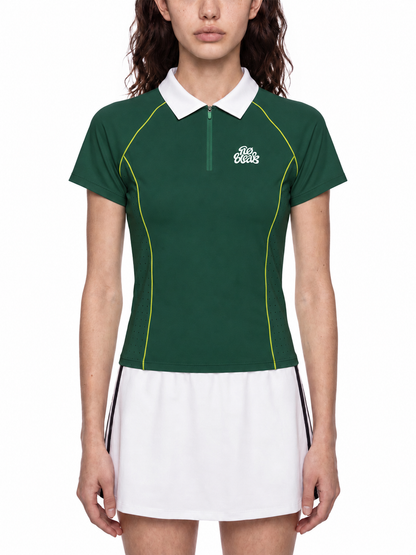 Women’s Slim Fit Quarter-Zip Polo Shirt
