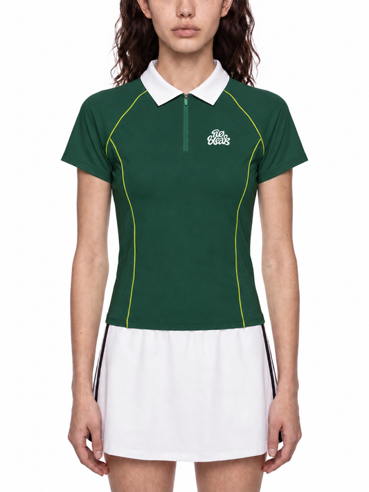 Women’s Slim Fit Quarter-Zip Polo Shirt