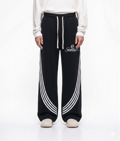 Curved Stripe Straight Sweatpants