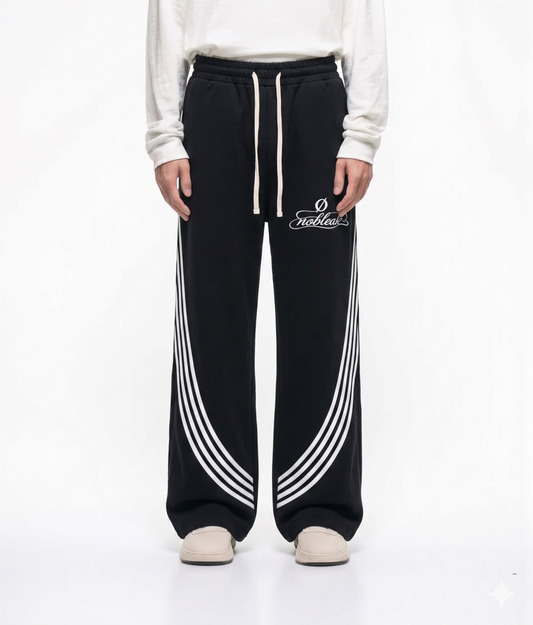 Curved Stripe Straight Sweatpants